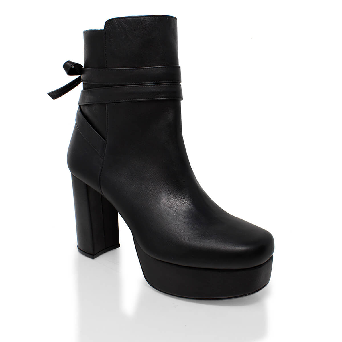 ZELDA 95 - Negro Regina Romero Zapato Bota Botin Plataforma Tacon Alto Para Dama en Piel