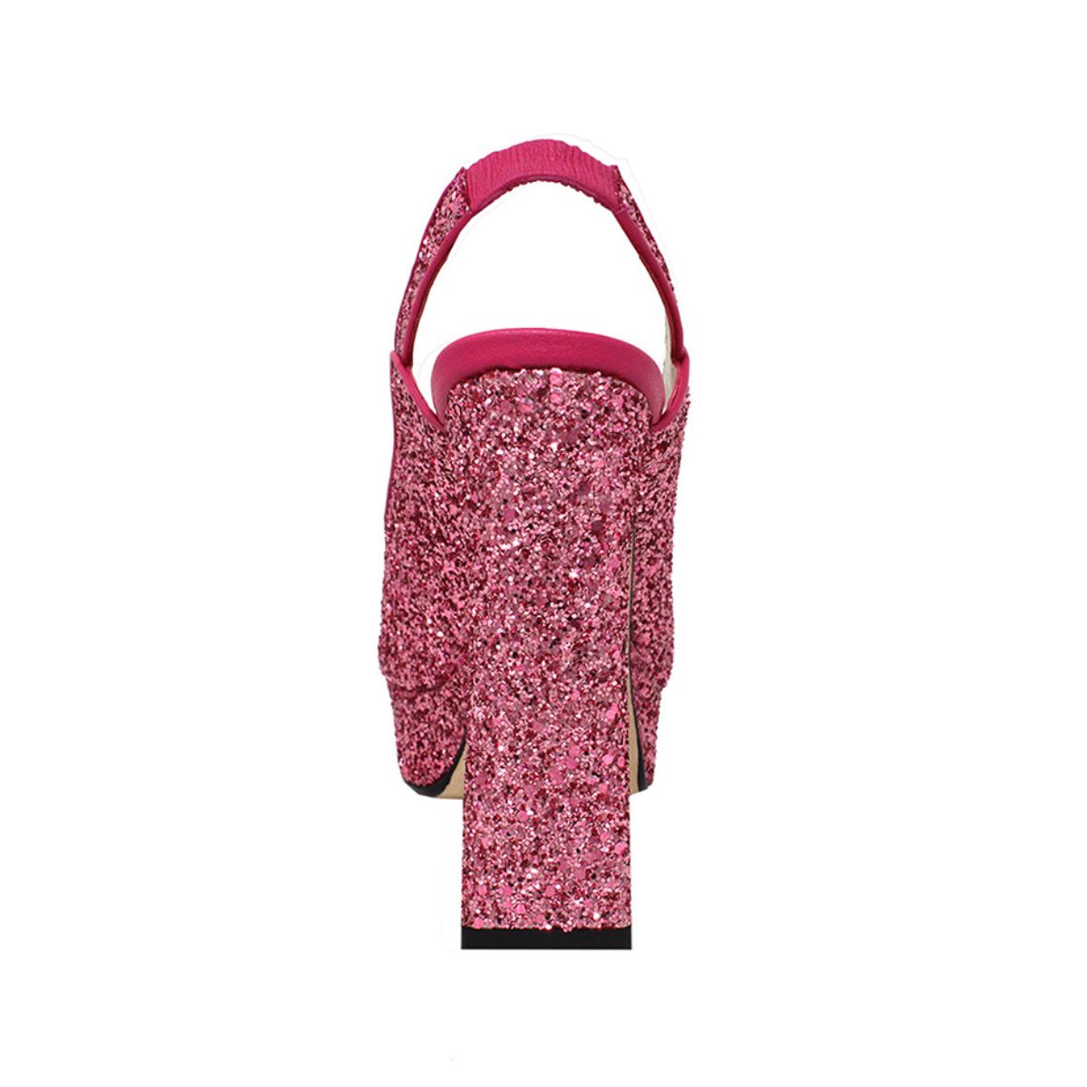 CHERYL 125 - Glitter Rosa Regina Romero Zapato Sandalia Plataforma Tacon Alto Para Dama en Piel