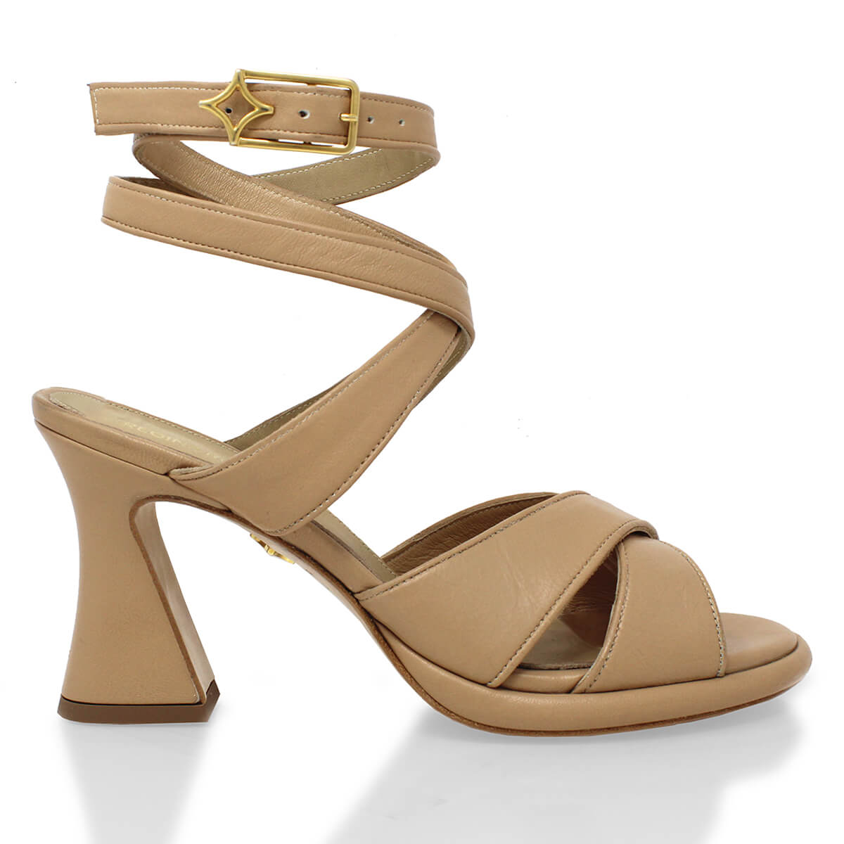 GIANNINA 85 - Beige Regina Romero Zapato Zapatilla Tacon Alto Para Dama en Piel