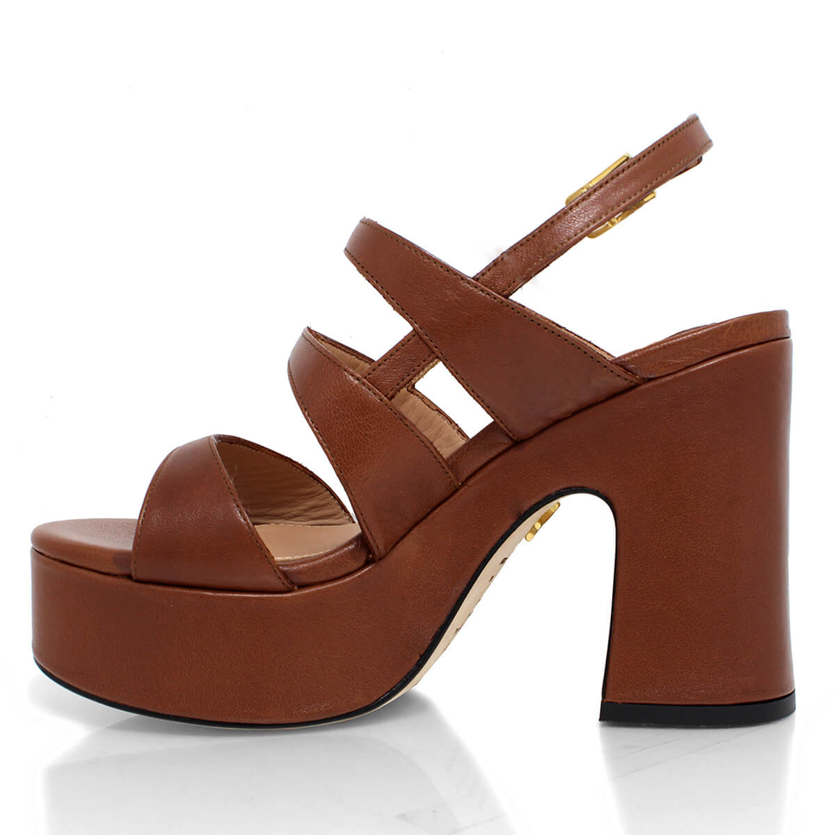 MARITE 105 - Tan Regina Romero Zapato Sandalia Plataforma Tacon Alto Para Dama en Piel