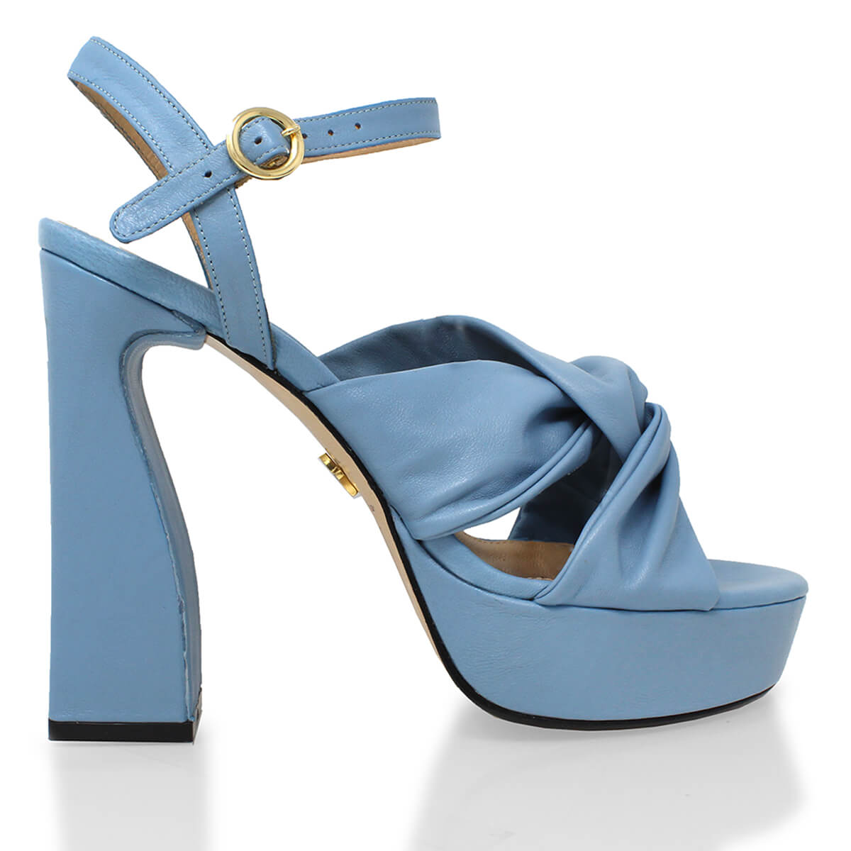 THALIA CON PULSERA 125 - Azul Cielo Regina Romero Zapato Sandalia Plataforma Tacon Alto Para Dama en Piel