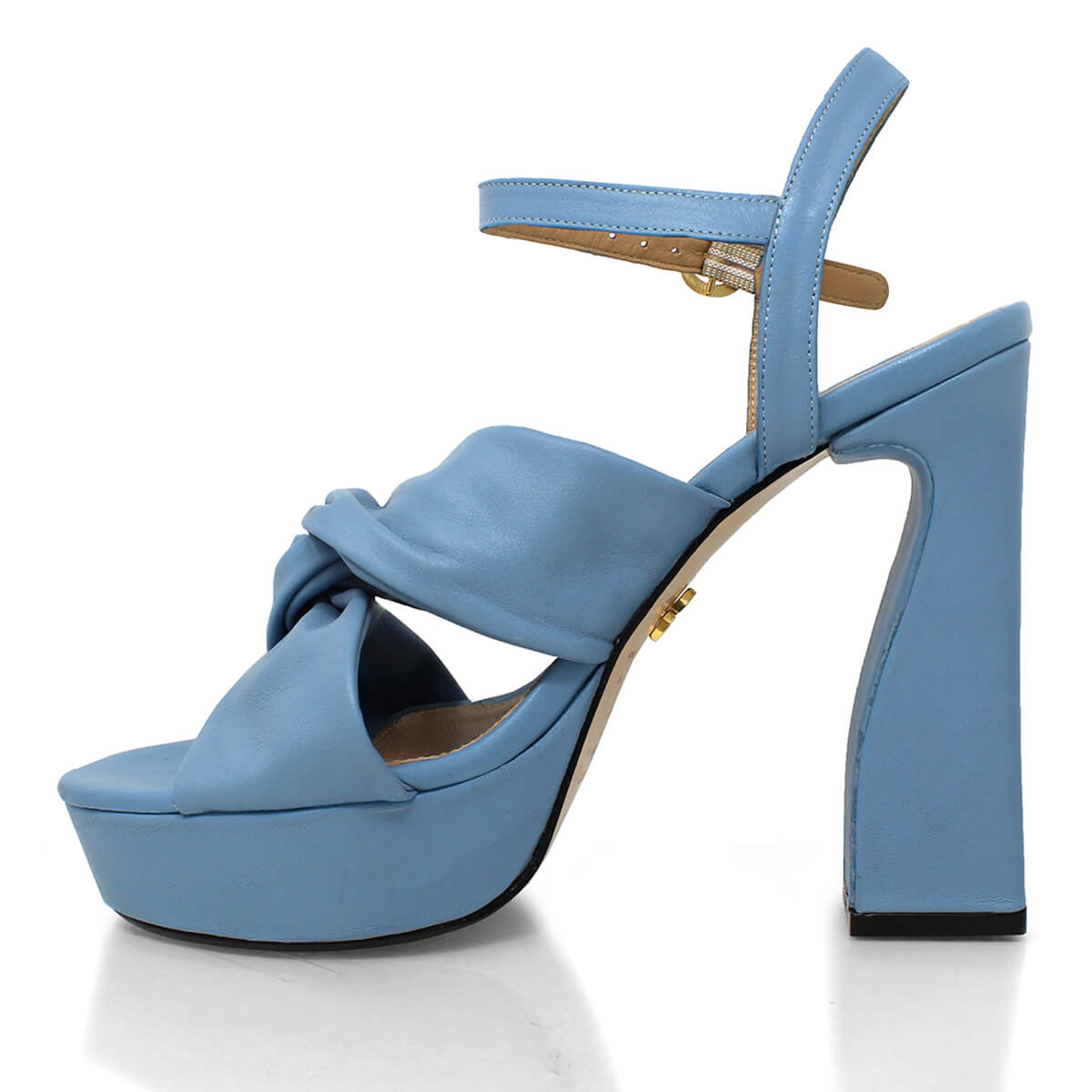 THALIA CON PULSERA 125 - Azul Cielo Regina Romero Zapato Sandalia Plataforma Tacon Alto Para Dama en Piel