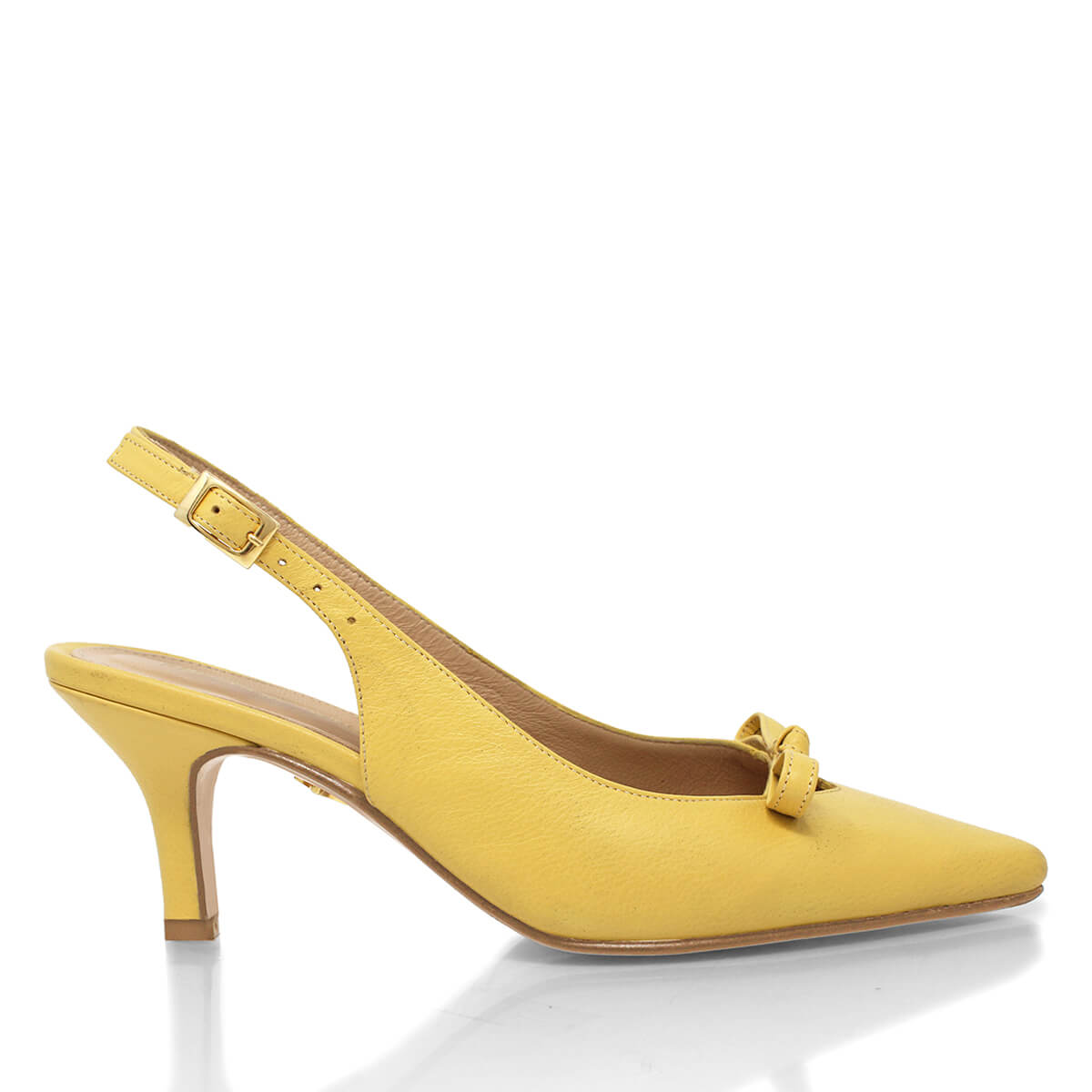 ANAHI 60 - Amarillo Regina Romero Zapato Sandalia Zapatilla Tacon Bajo Para Dama en Piel