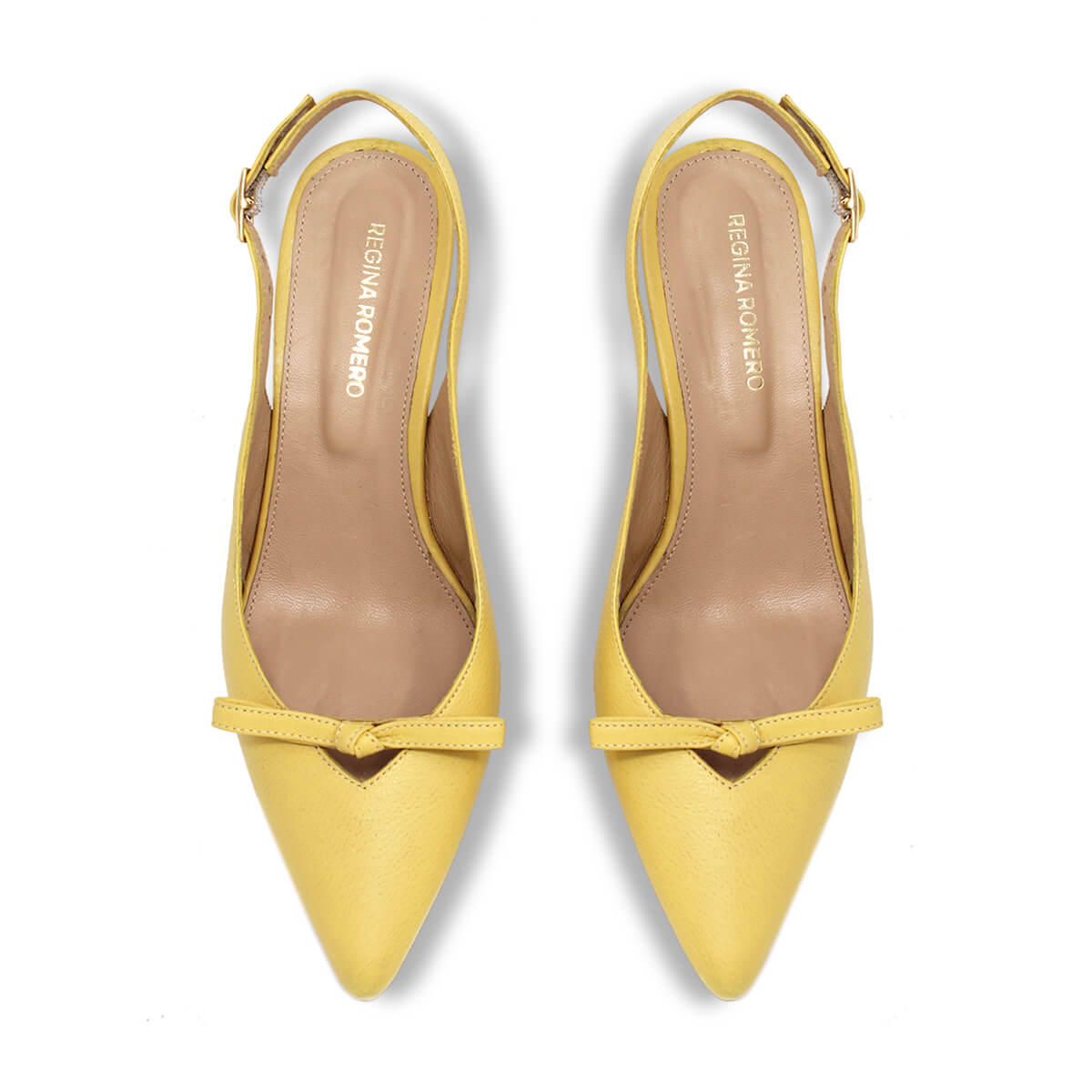 ANAHI 60 - Amarillo Regina Romero Zapato Sandalia Zapatilla Tacon Bajo Para Dama en Piel