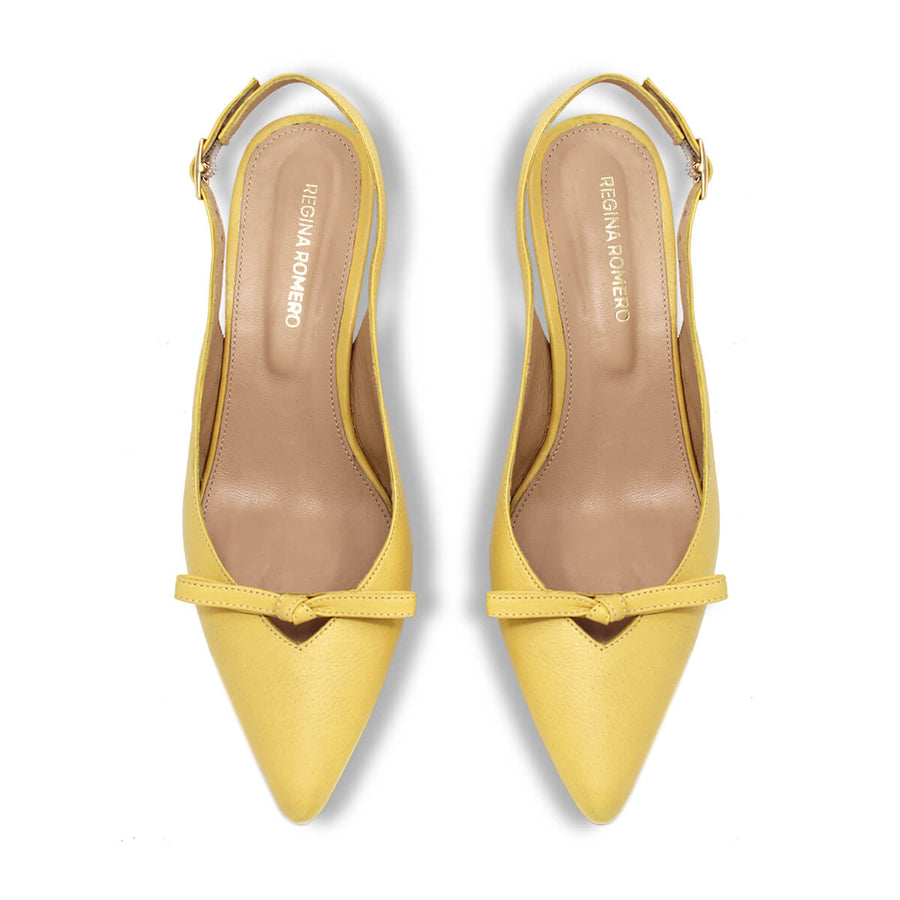 ANAHI 60 - Amarillo Regina Romero Zapato Sandalia Zapatilla Tacon Bajo Para Dama en Piel