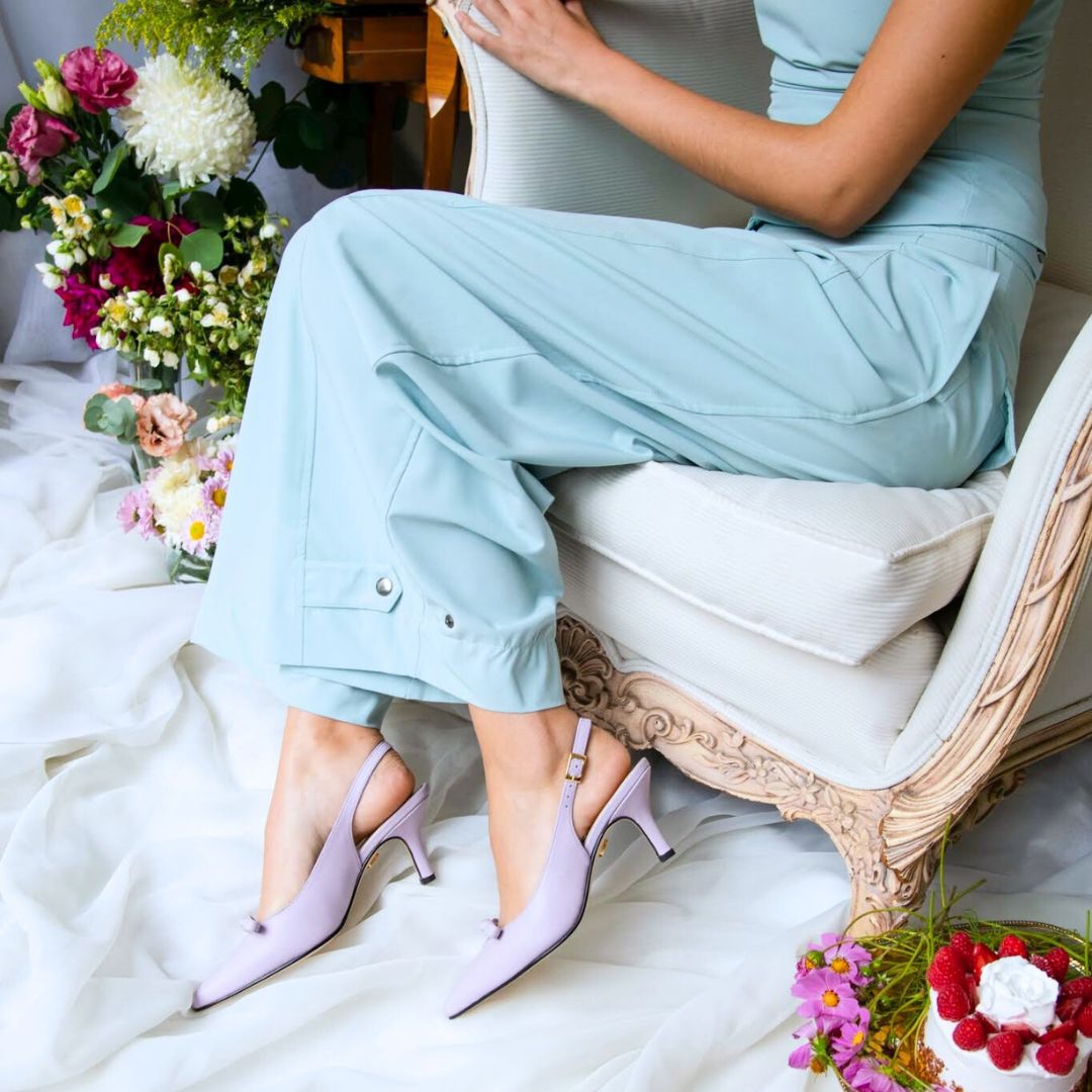 ANAHI 60 - Lila Regina Romero Zapato Sandalia Zapatilla Tacon Bajo Para Dama en Piel