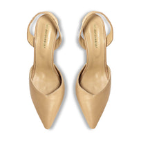 ROSANGEL 85 - Beige Regina Romero Zapato Sandalia Zapatilla Tacon Alto Para Dama en Piel