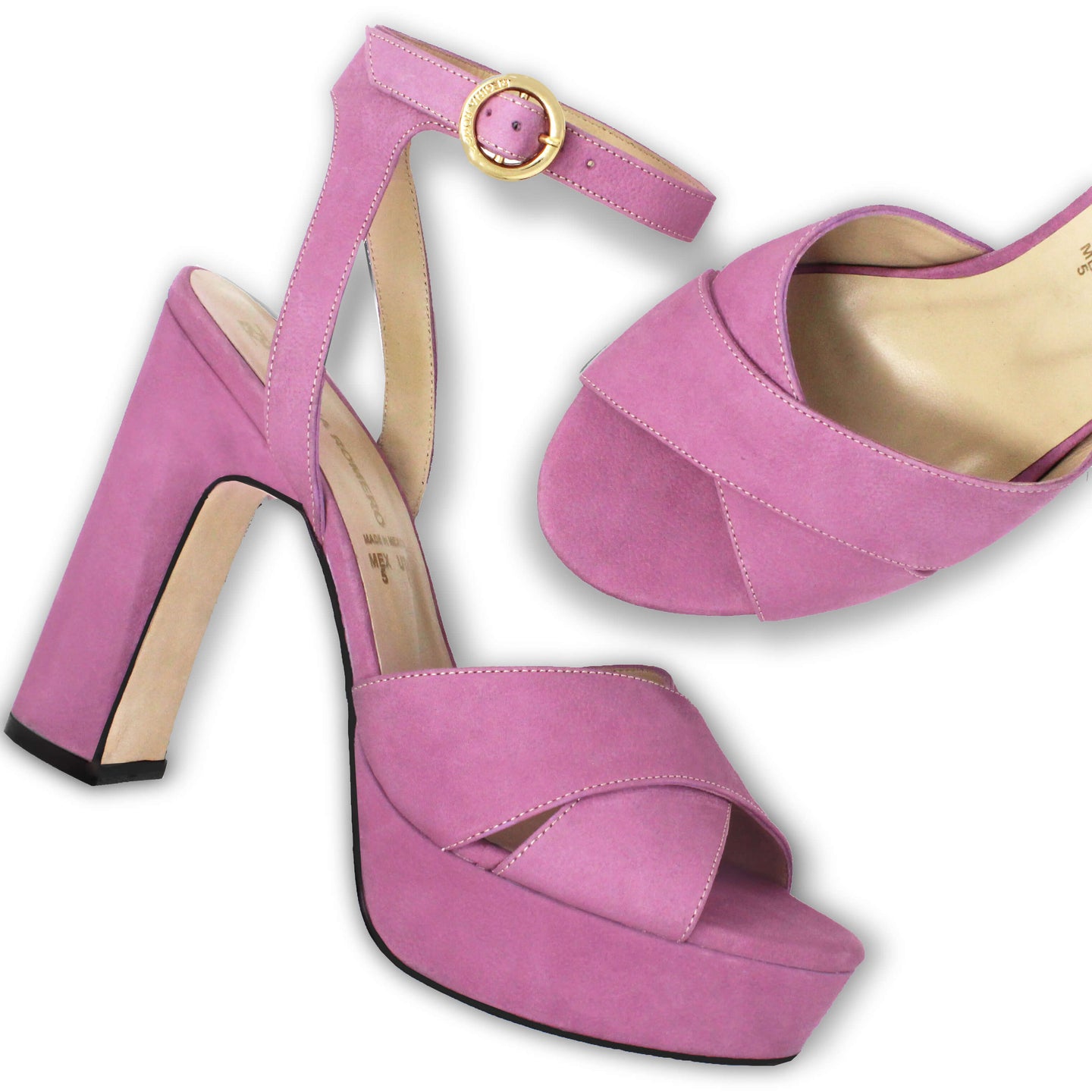 VENUS 120 - Rosa Regina Romero Zapato Sandalia Plataforma Tacon Alto Para Dama en Piel