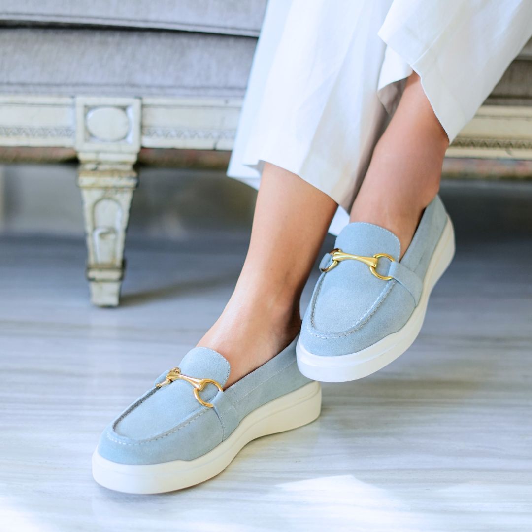 JUDY FLOW - Azul Claro Regina Romero Zapato Tenis Urbano Sport Para Dama en Piel