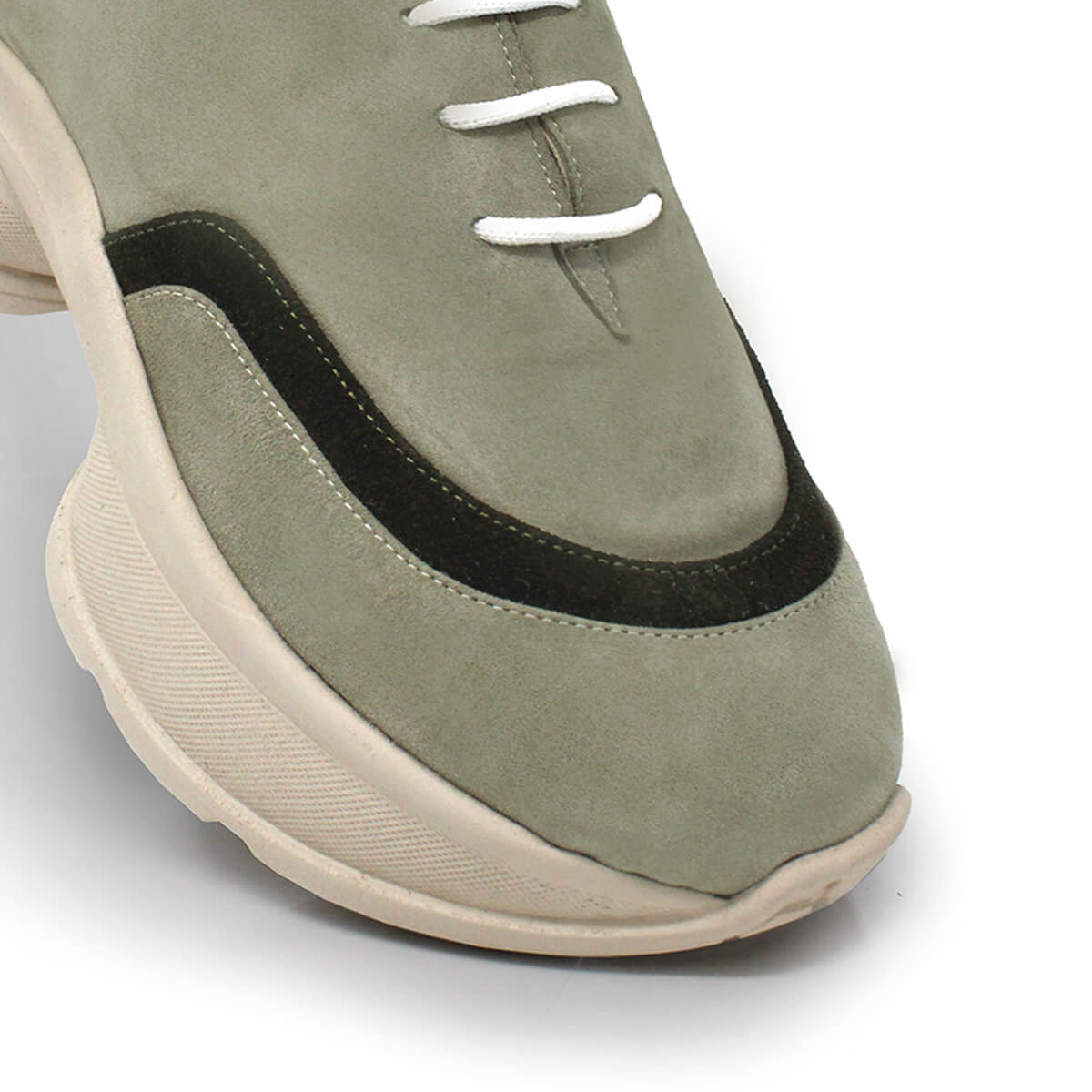 KIM 75 - Green Suede Regina Romero Urban Sport Tennis Shoe for Women in Leather