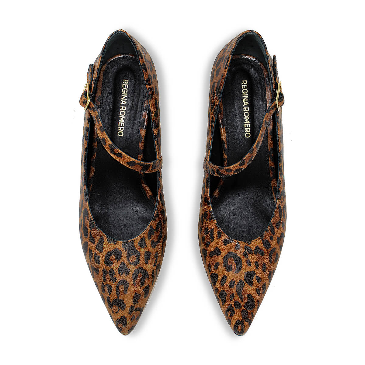 BRENTA 55 - Miel Print Regina Romero Zapato Zapatilla Tacon Bajo Para Dama en Piel