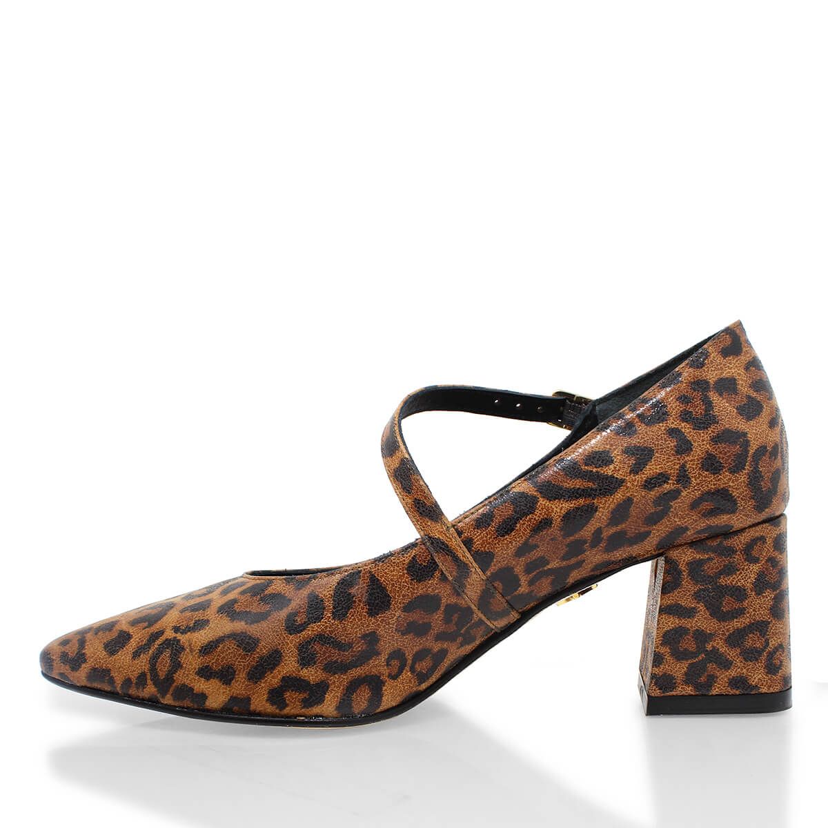 BRENTA 55 - Miel Print Regina Romero Zapato Zapatilla Tacon Bajo Para Dama en Piel