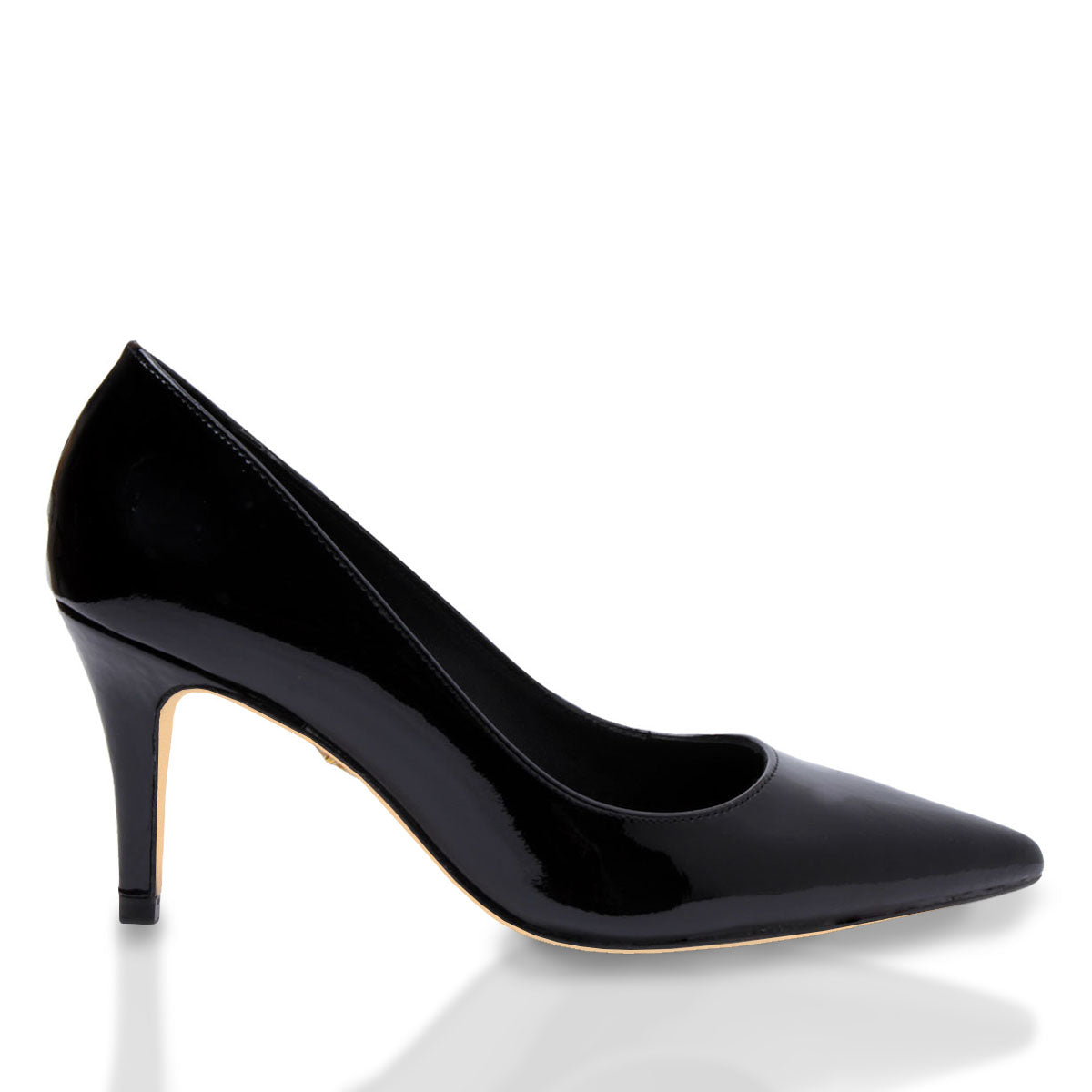 REGINA PUMP 75 - Charol Negro Regina Romero Zapato Zapatilla Tacon Alto Para Dama en Piel