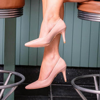 REGINA PUMP 75 - Rosa Antiguo Regina Romero Zapato Zapatilla Tacon Alto Para Dama en Piel