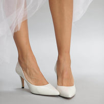 REGINA PUMP 75 - Blanco Regina Romero Zapato Zapatilla Tacon Alto Para Dama en Piel