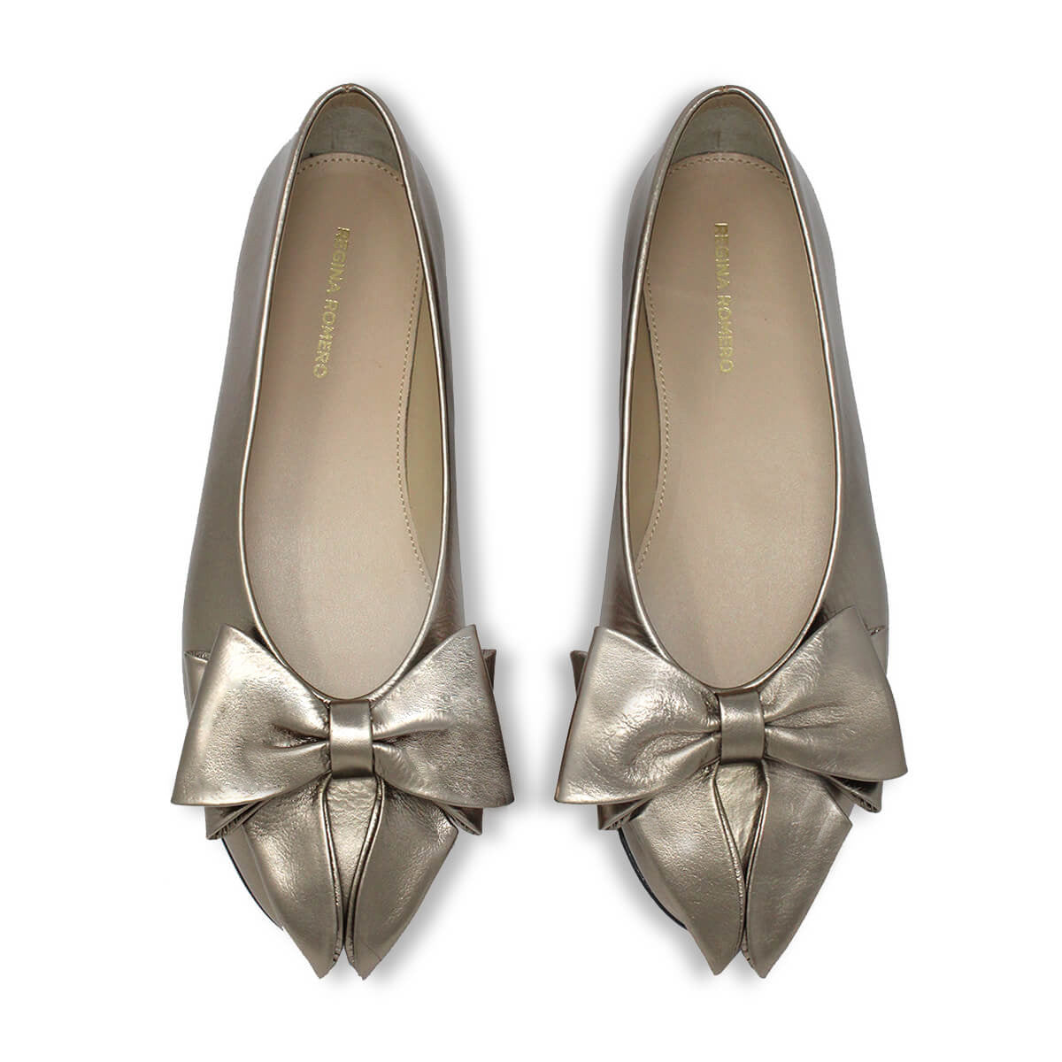 LULU - Seda Regina Romero Zapato Flat Balerina de Piso Para Dama en Piel