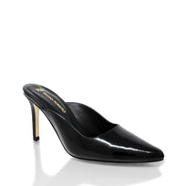 COSMO 80 - Charol Negro Regina Romero Zapato Zapatilla Tacon Alto Para Dama en Piel