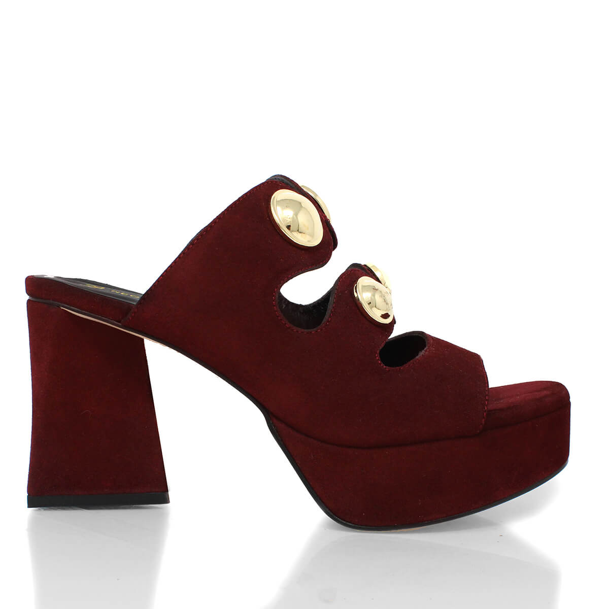 CALIPSO 95 - Old Gold Regina Romero High Heel Platform Sandal Shoe for Lady in Leather