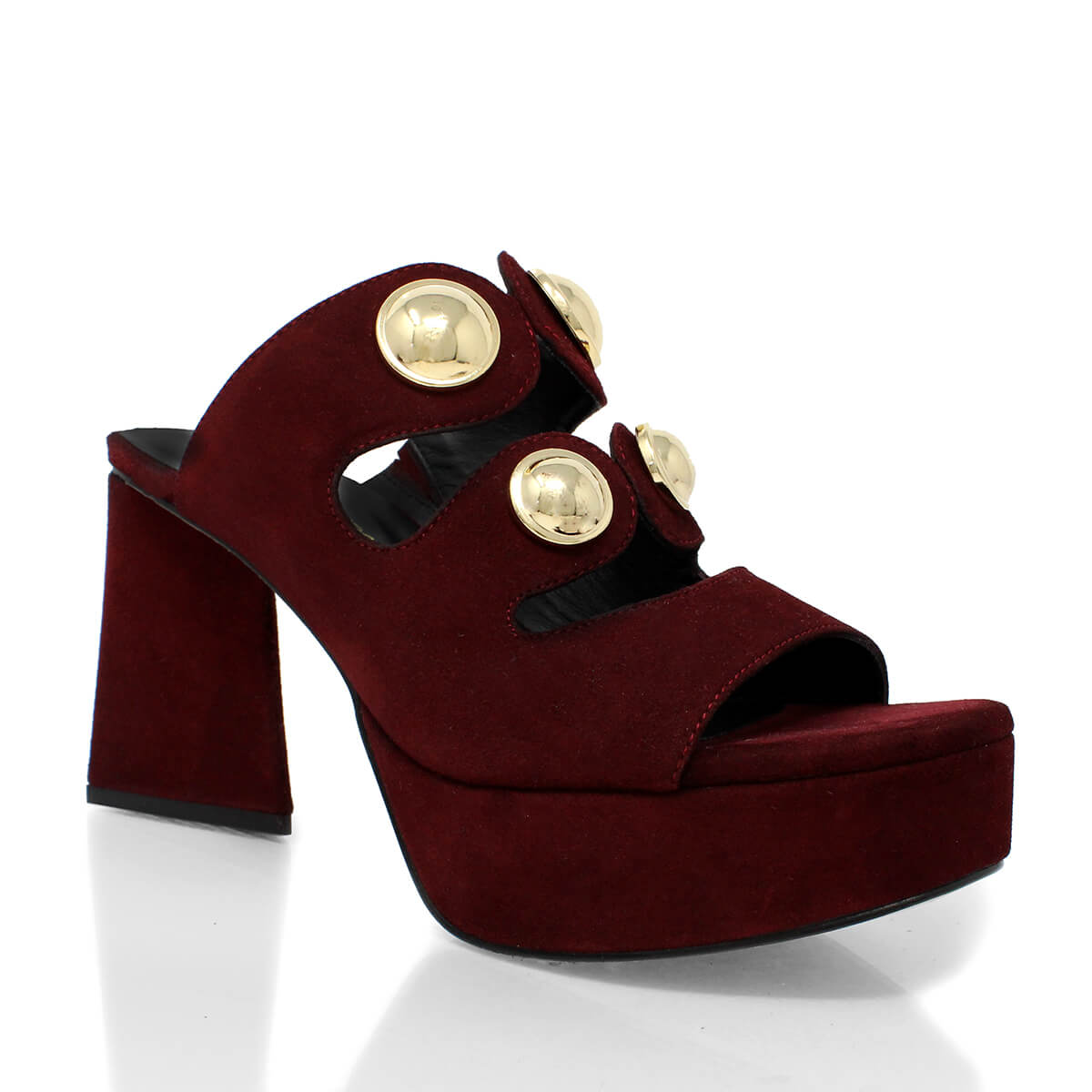 CALIPSO 95 - Old Gold Regina Romero High Heel Platform Sandal Shoe for Lady in Leather