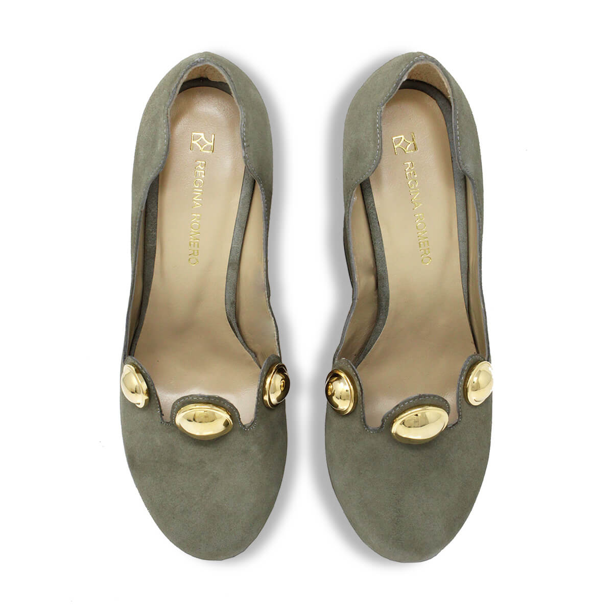 ROXANNE 135 - Ante Verde Regina Romero Zapato Plataforma Tacon Alto Para Dama en Piel
