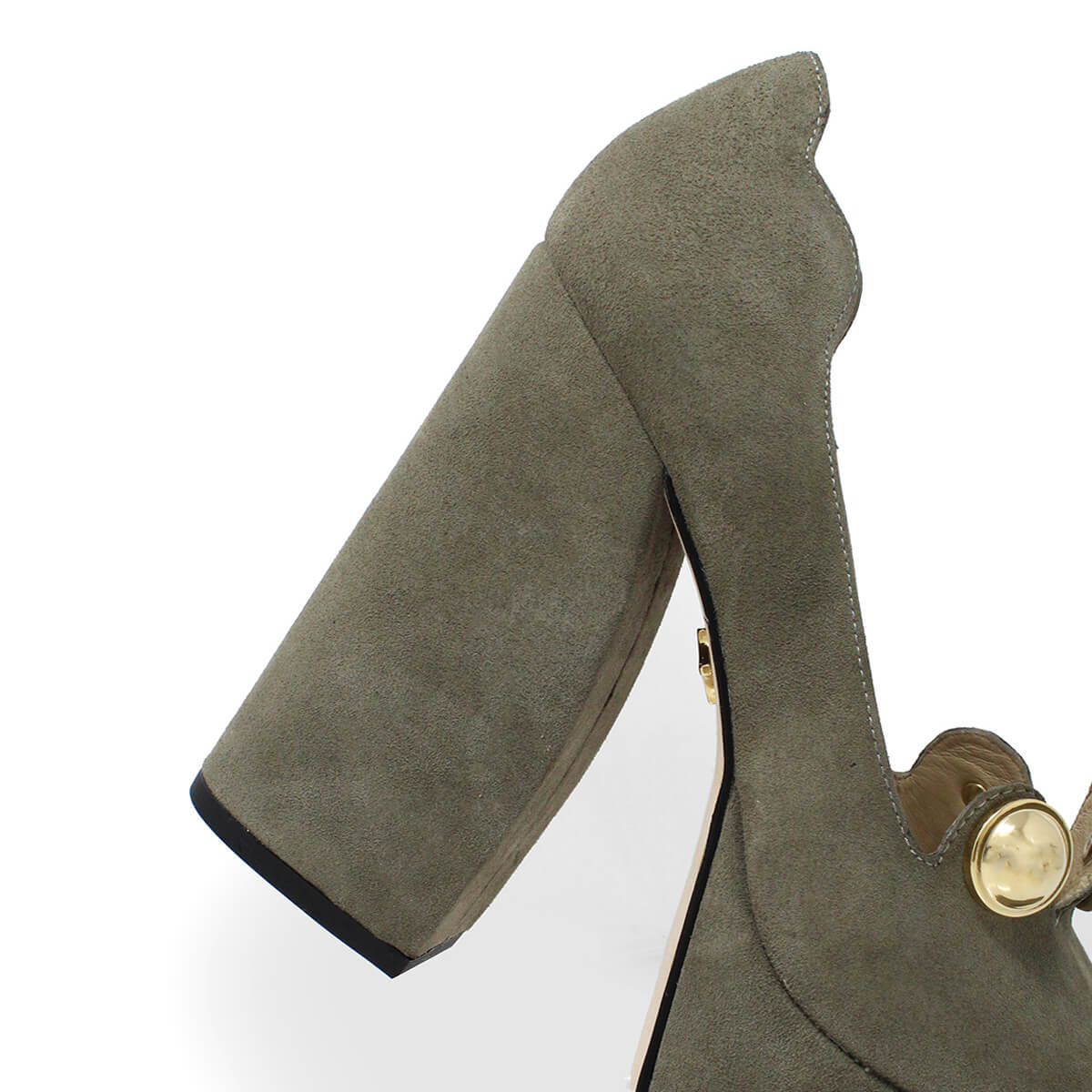 ROXANNE 135 - Ante Verde Regina Romero Zapato Plataforma Tacon Alto Para Dama en Piel