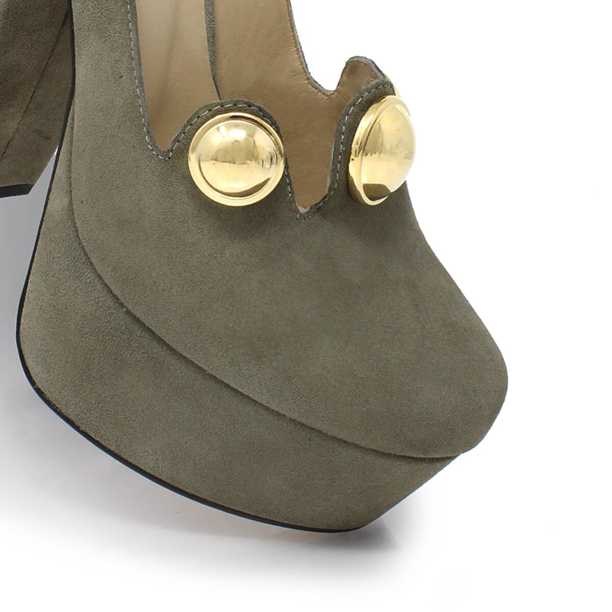 ROXANNE 135 - Ante Verde Regina Romero Zapato Plataforma Tacon Alto Para Dama en Piel