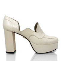 JOY 95 - Blanco Regina Romero Zapato Zapatilla Tacon Alto Para Dama en Piel