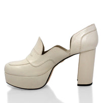 JOY 95 - Blanco Regina Romero Zapato Zapatilla Tacon Alto Para Dama en Piel