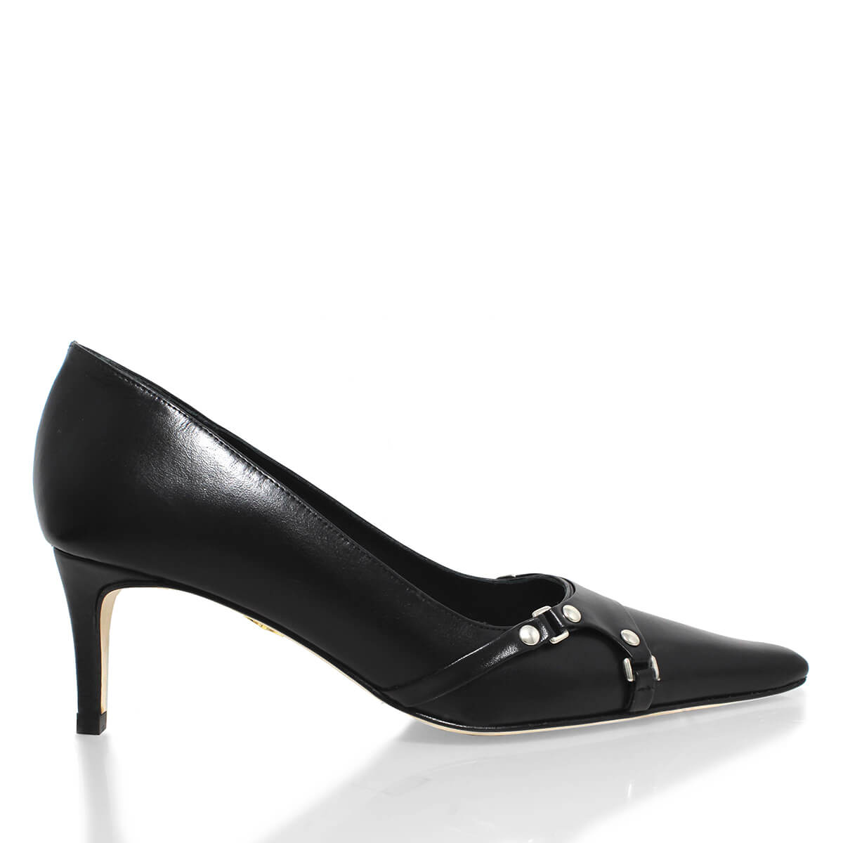 1993 - Negro Regina Romero Zapato Zapatilla Tacon Bajo Para Dama en Piel