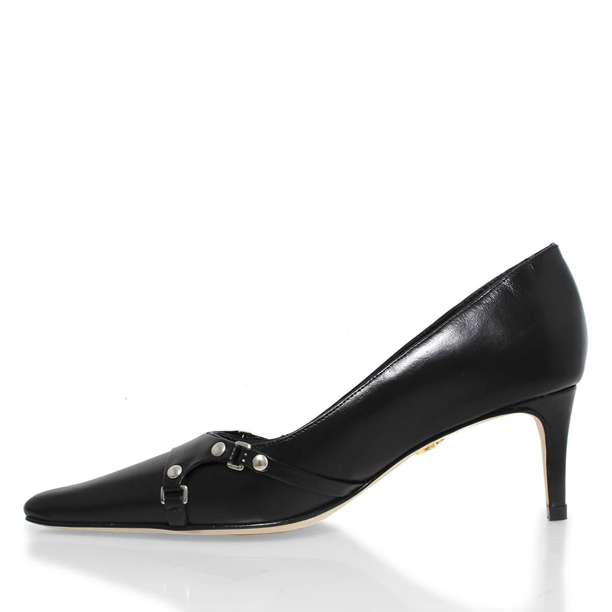 1993 - Negro Regina Romero Zapato Zapatilla Tacon Bajo Para Dama en Piel