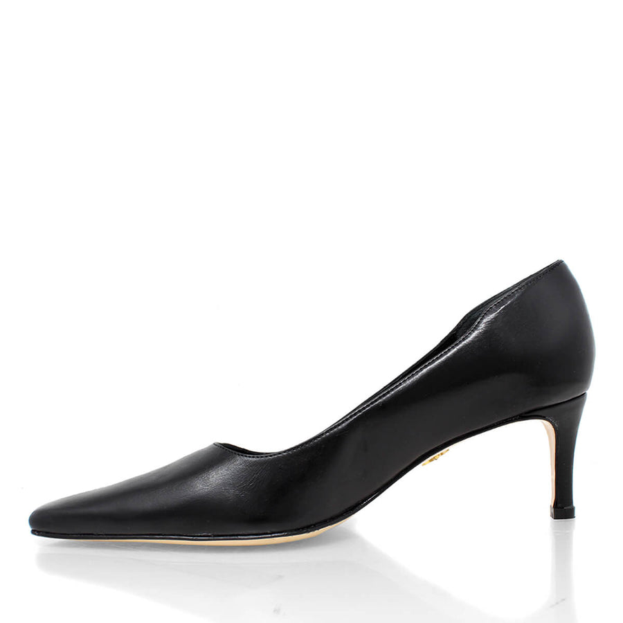 CRUZ 60 - Negro Regina Romero Zapato Zapatilla Tacon Bajo Para Dama en Piel
