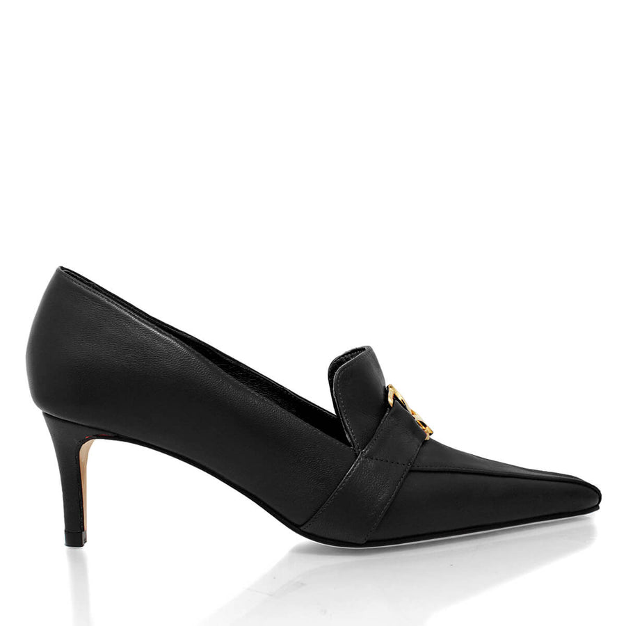 LONDON 60 - Negro Regina Romero Zapato Zapatilla Tacon Bajo Para Dama en Piel
