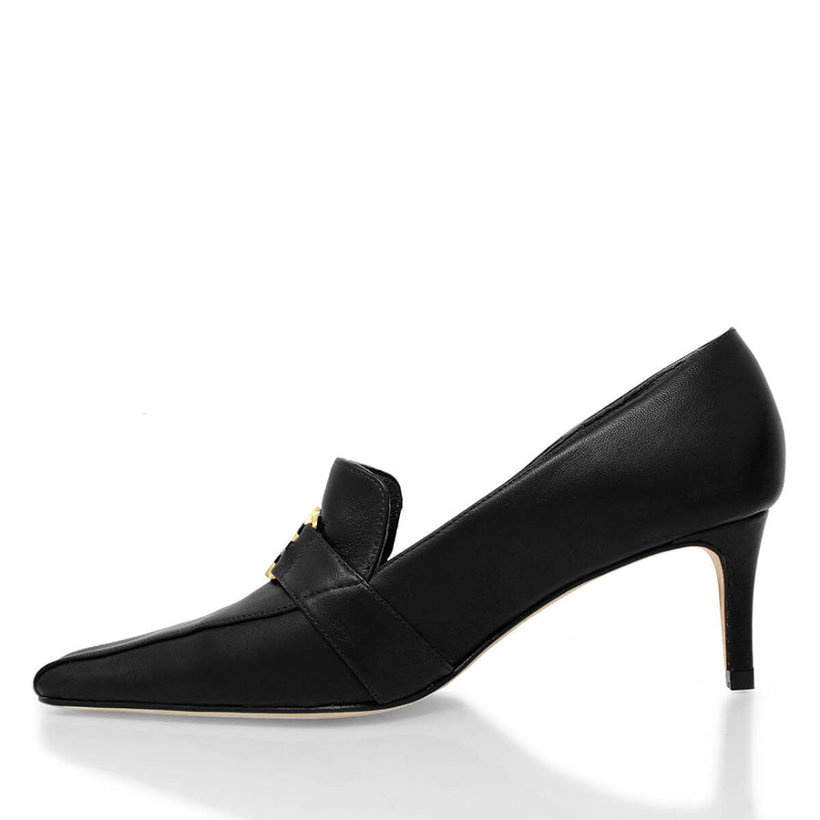 LONDON 60 - Negro Regina Romero Zapato Zapatilla Tacon Bajo Para Dama en Piel