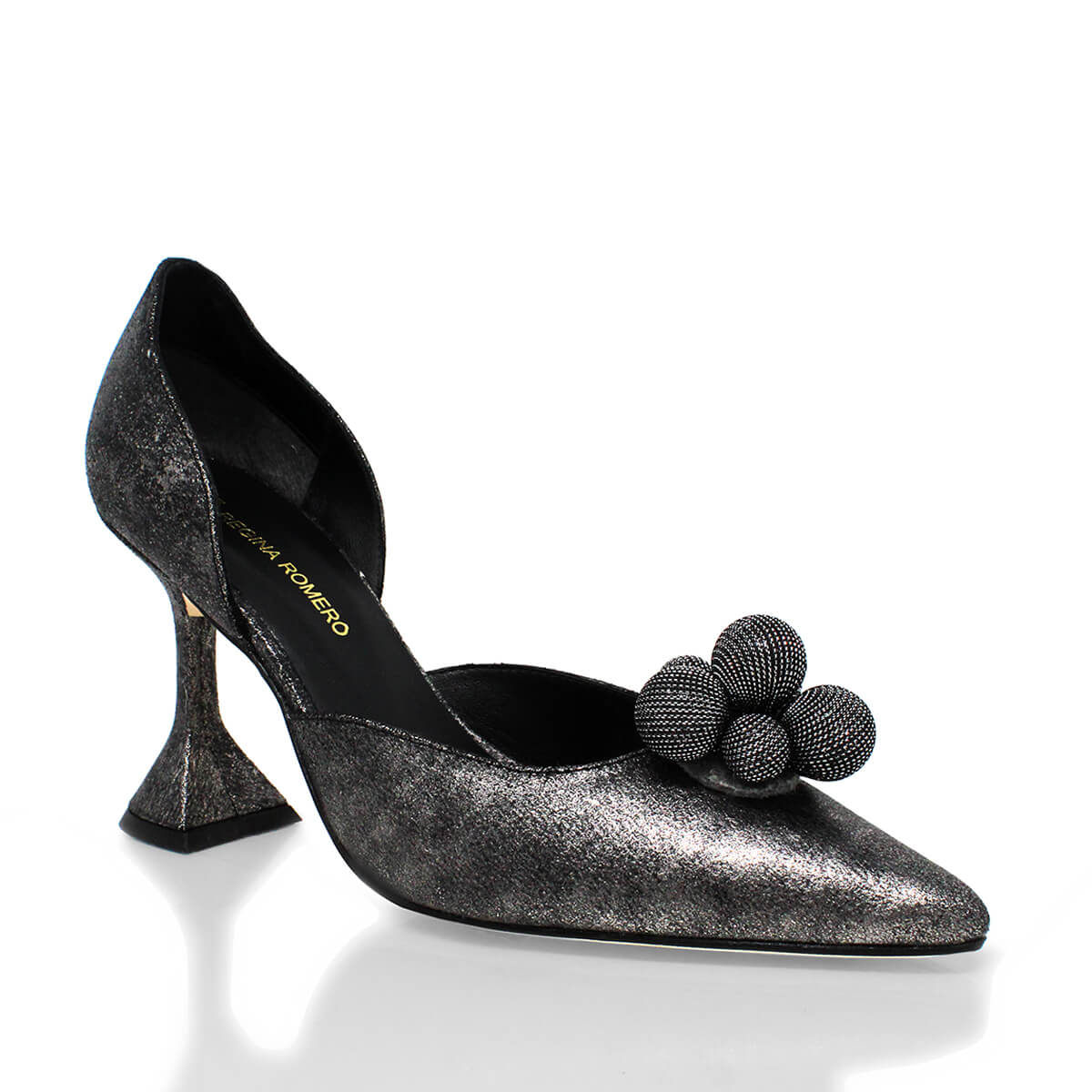PATY 75 - Titanio Regina Romero Zapato Zapatilla Tacon Alto Para Dama en Piel