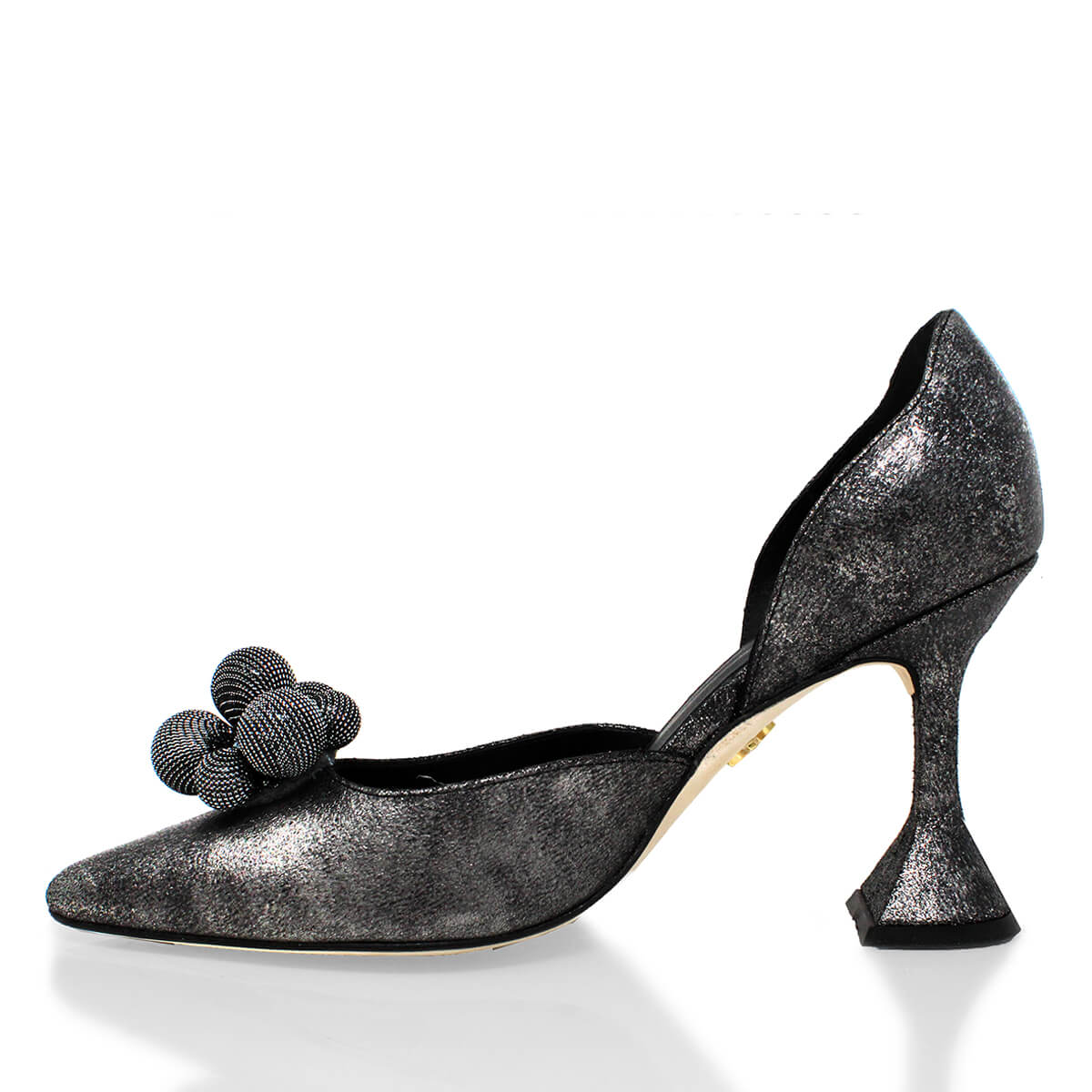 PATY 75 - Titanio Regina Romero Zapato Zapatilla Tacon Alto Para Dama en Piel