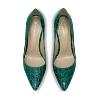 REGINA PUMP 75 - Verde Jade Regina Romero Zapato Zapatilla Tacon Alto Para Dama en Piel