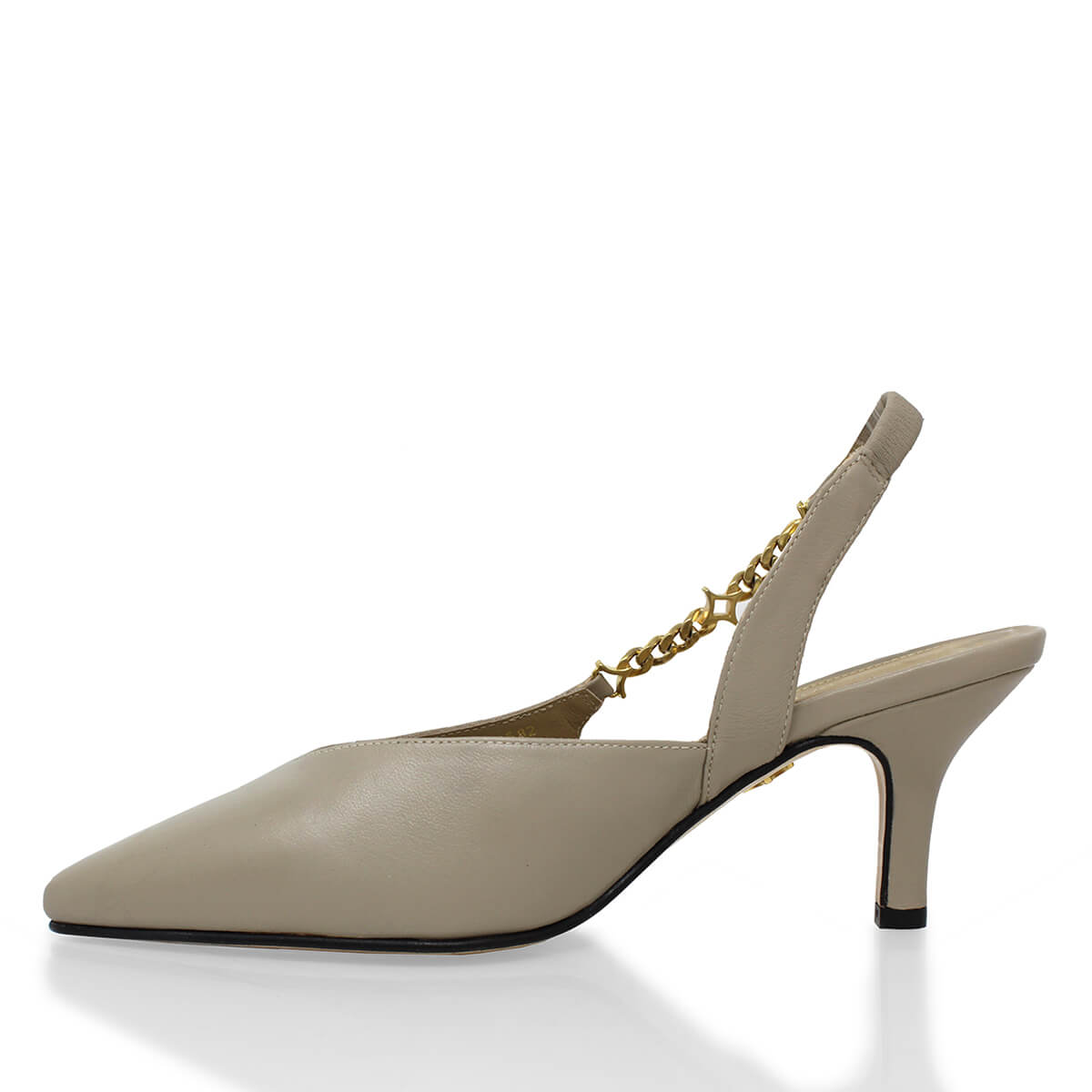 MEGAN 60 - Beige Regina Romero Zapato Sandalia Zapatilla Tacon Bajo Para Dama en Piel