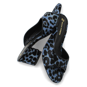 MIAMI 55 - Azul Regina Romero Zapato Sandalia Zapatilla Tacon Bajo Para Dama en Piel