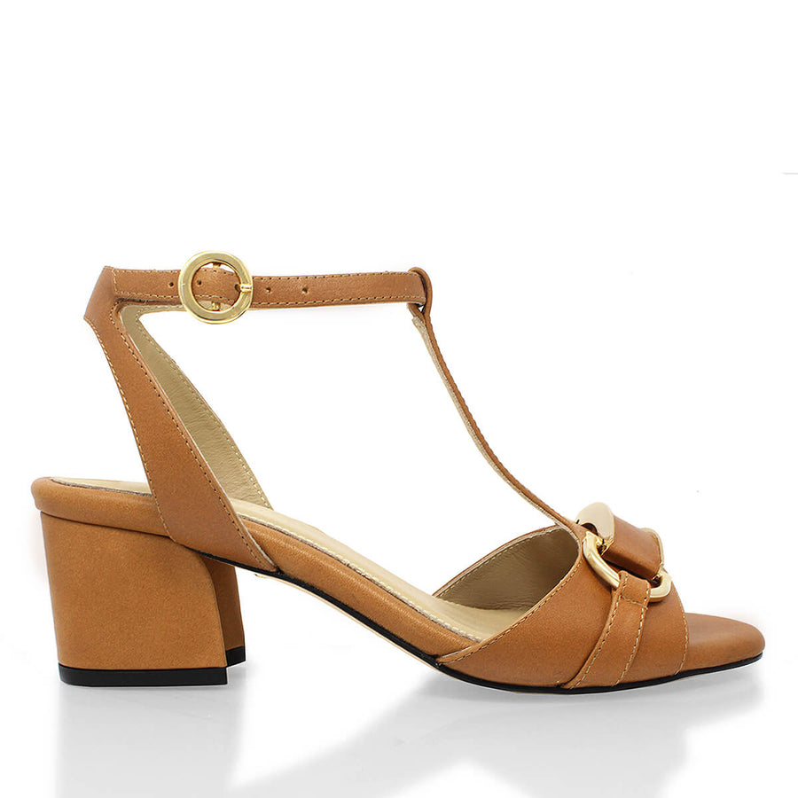 ARIZONA 55 - Miel Regina Romero Zapato Sandalia Zapatilla Tacon Bajo Para Dama en Piel