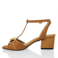 ARIZONA 55 - Miel Regina Romero Zapato Sandalia Zapatilla Tacon Bajo Para Dama en Piel