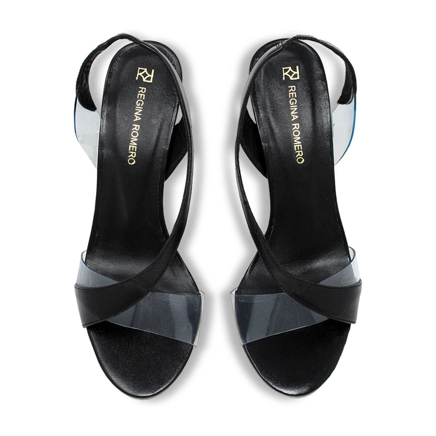 AXEL 85 - Negro Regina Romero Zapato Sandalia Zapatilla Tacon Alto Para Dama en Piel