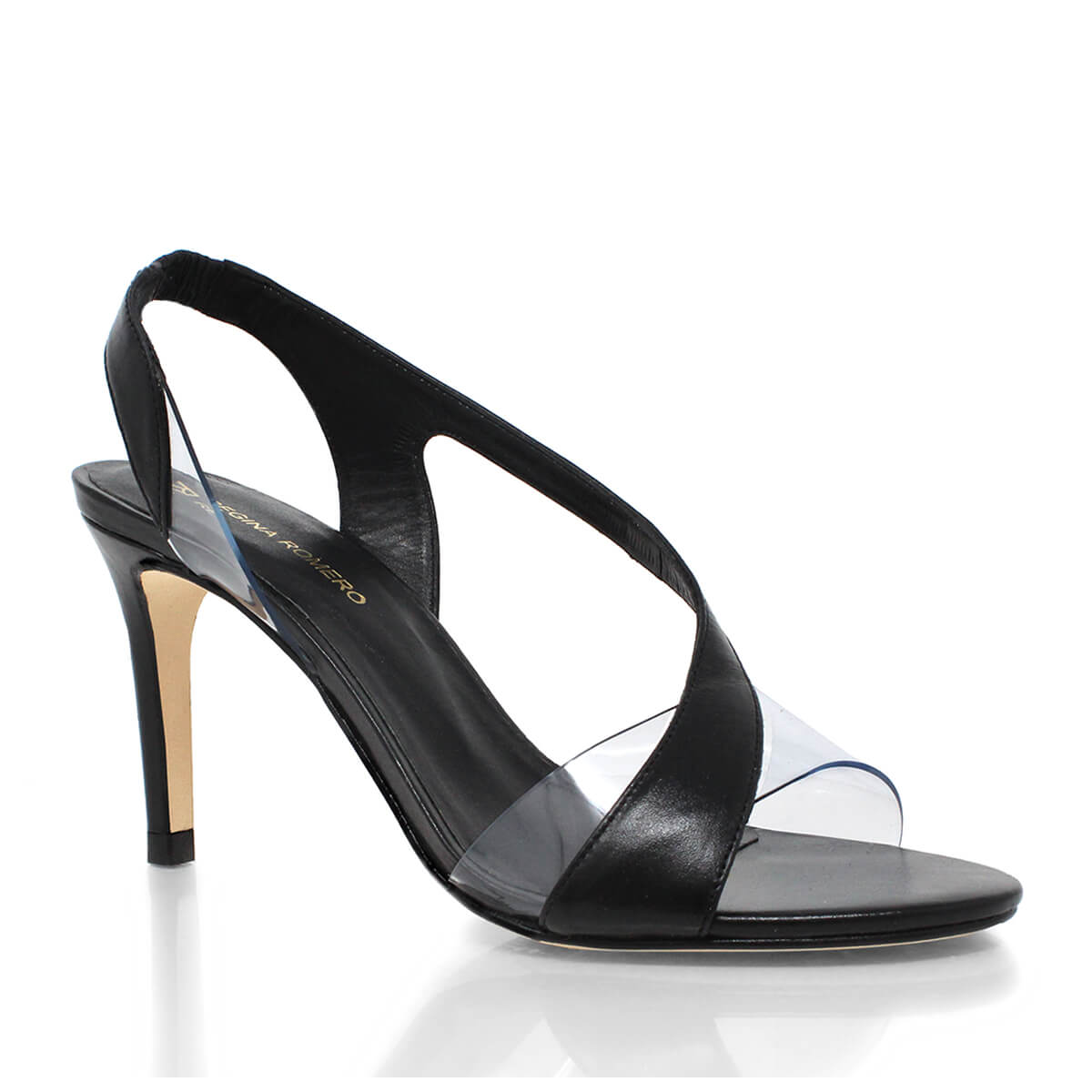 AXEL 85 - Negro Regina Romero Zapato Sandalia Zapatilla Tacon Alto Para Dama en Piel