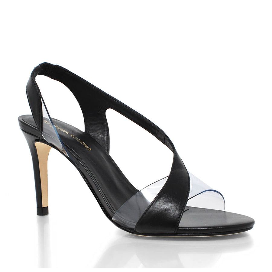 AXEL 85 - Negro Regina Romero Zapato Sandalia Zapatilla Tacon Alto Para Dama en Piel