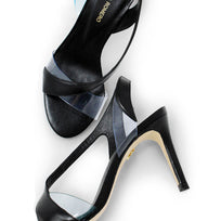 AXEL 85 - Negro Regina Romero Zapato Sandalia Zapatilla Tacon Alto Para Dama en Piel