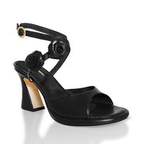 GODIVA 85 - Negro Regina Romero Zapato Zapatilla Tacon Alto Para Dama en Piel