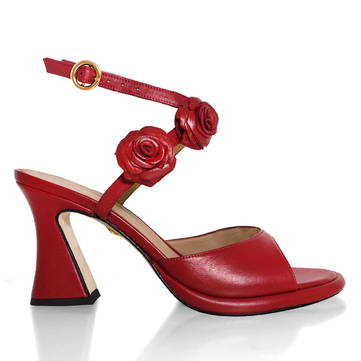 GODIVA 85 - Rojo Regina Romero Zapato Zapatilla Tacon Alto Para Dama en Piel