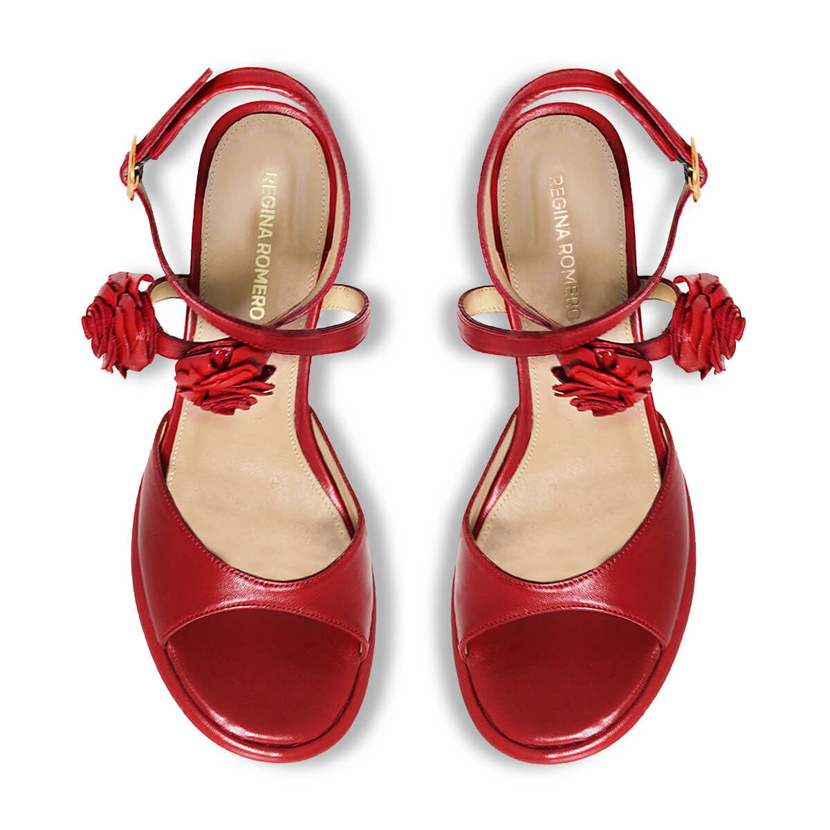 GODIVA 85 - Rojo Regina Romero Zapato Zapatilla Tacon Alto Para Dama en Piel
