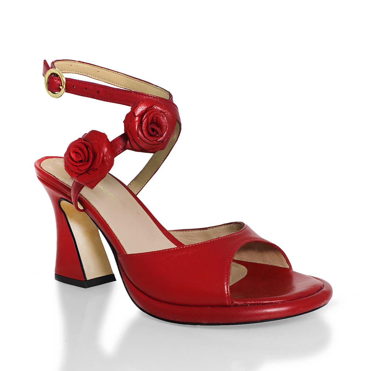 GODIVA 85 - Rojo Regina Romero Zapato Zapatilla Tacon Alto Para Dama en Piel