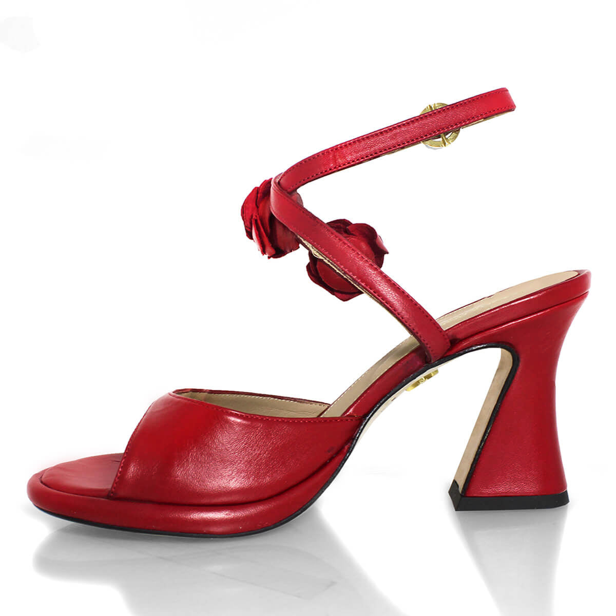 GODIVA 85 - Rojo Regina Romero Zapato Zapatilla Tacon Alto Para Dama en Piel