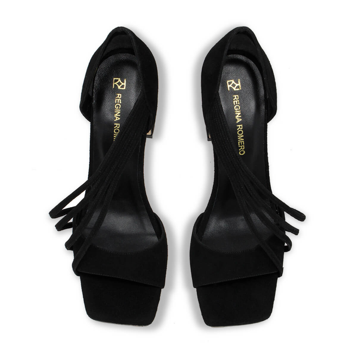 HELIA 100 - Old Gold Regina Romero High Heel Sandal Shoe for Lady in Leather